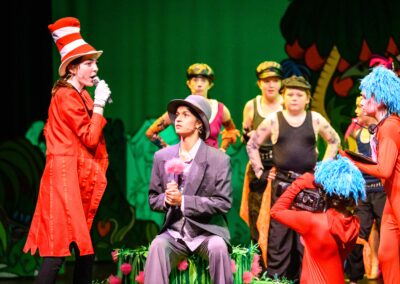 Isla Beltzner as Cat in the Hat interviews Sophia Pavate as Horton in PPPs production of Seussical the Musical