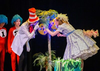 Pied Piper Players Seussical Pillberry bush tree set Gertrude and Cat in the Hat