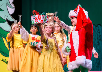 Cindy Lou Who and the Grinch celebrate in Pied Piper Players Seussical in San Mateo CA